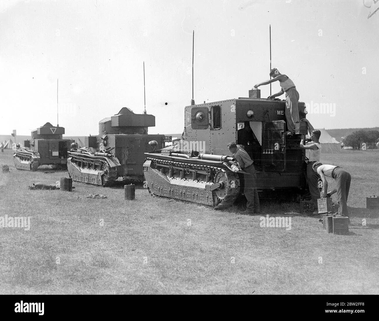 1. Panzerbrigade, Salisbury Plain, Dienstleistungen. Bis 20. August 1935 Stockfoto