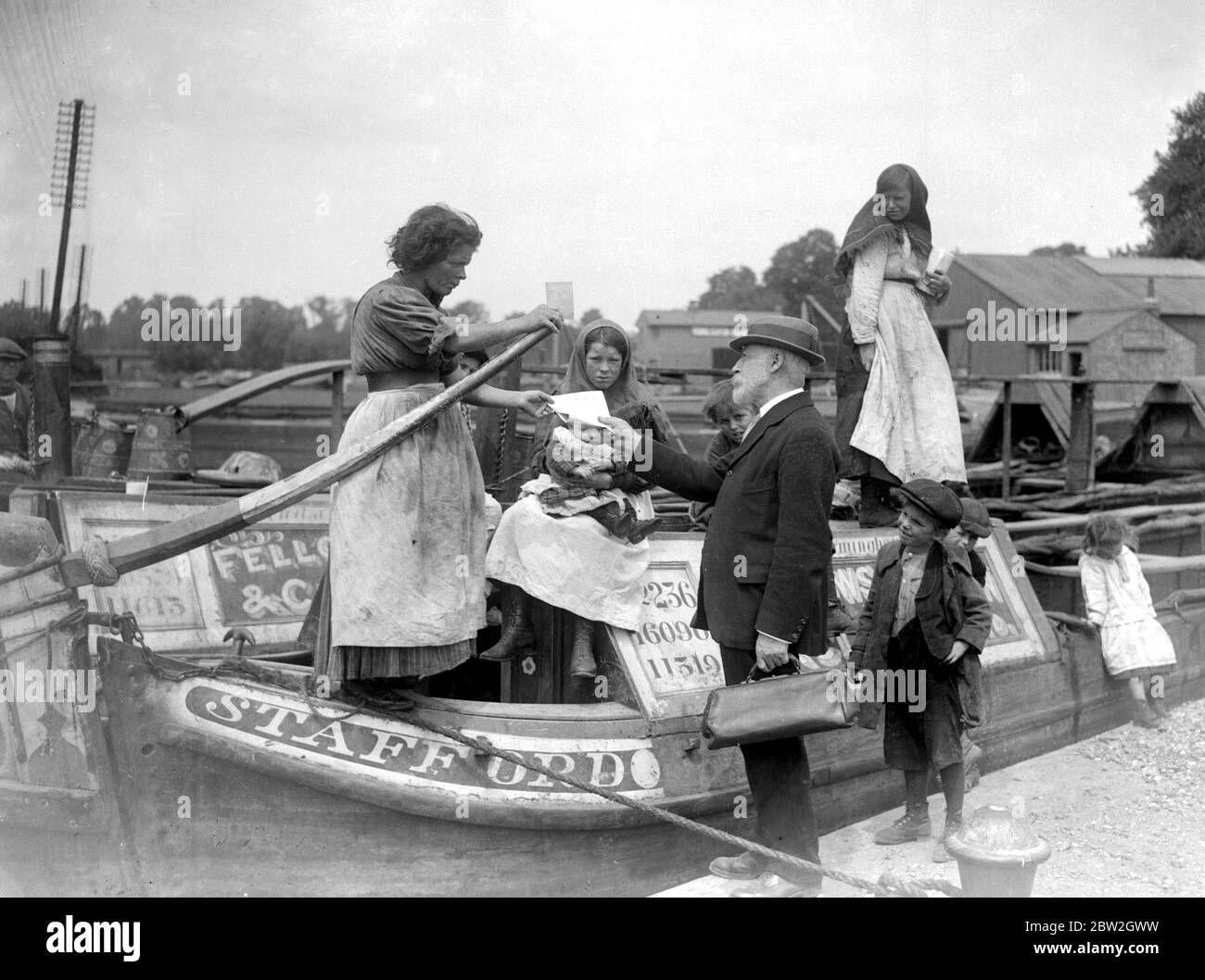 Die Zählung - mit den Bargees. 17 Juni 1921 Stockfoto