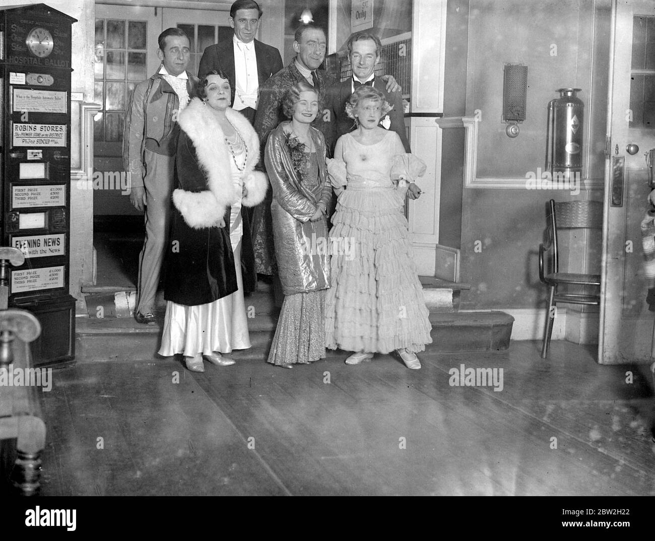 Filmstars in der Kings Hall, London: Donald Calthorp, Leslie Fuller, Rod Watts. 1933 Stockfoto