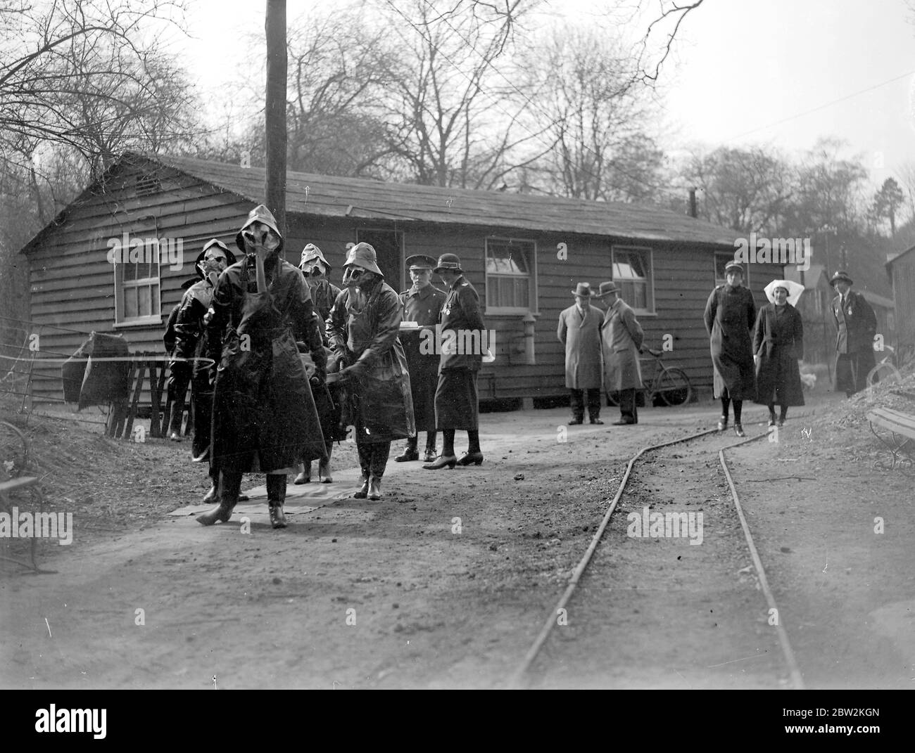 Gasangriff (Chislehurst Caves). 1934 Stockfoto