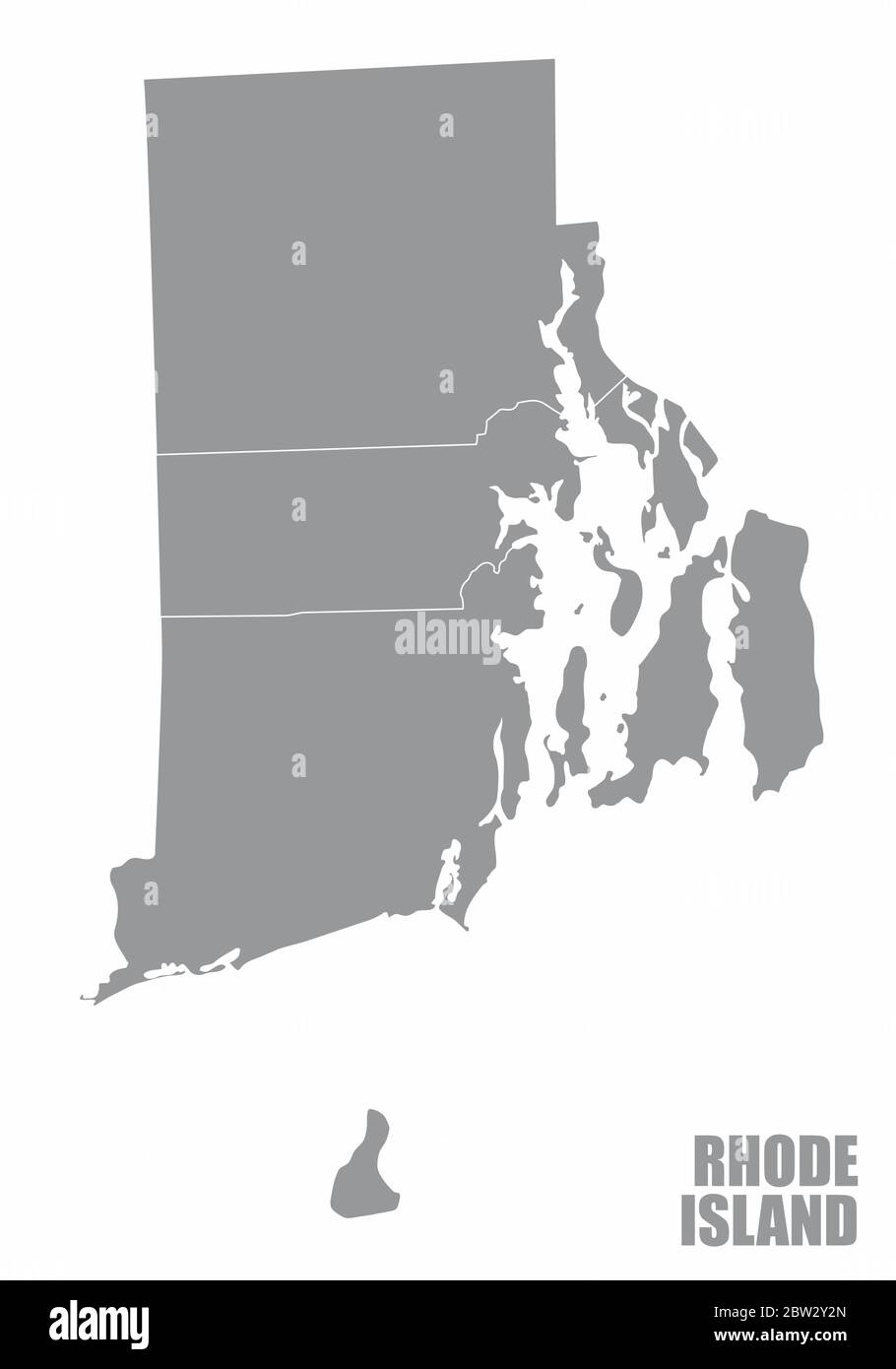 Rhode Island County-Karte Stock Vektor