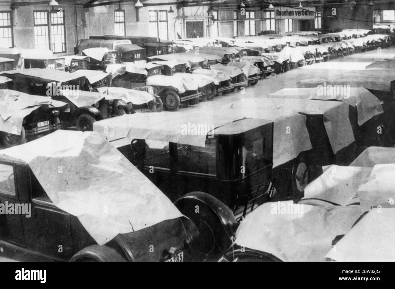 Deutschland 1934 Autos aufgelegt. Stockfoto