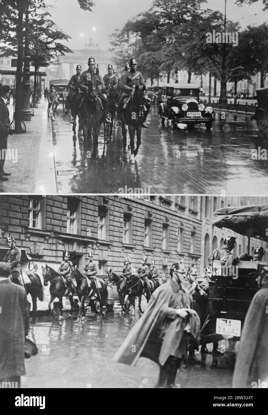 80 Verletzte bei Unruhen in Antwerpen . Achtzig Menschen wurden verletzt, einige von ihnen schwer, in den Kämpfen zwischen Kommunisten und flämischen Extremisten gestern Abend. Zusätzliche Polizei war eingezogen worden, als Ärger begann, als die andere Fraktion Gegendemonstrationen abhielt. Polizei im Einsatz während der Unruhen in Antwerpen . 27 Juni 1932 Stockfoto