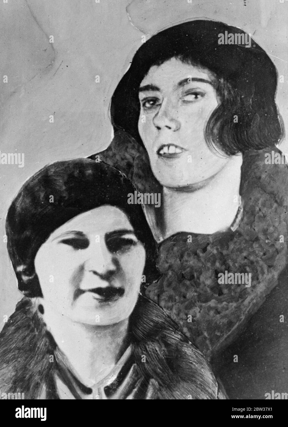 Auf Anflug wegen angeblicher französischer Spione verhaftet. Vera Hambon und Marie Schel , zwei der angeblichen Spione, die von den französischen Behörden auf einen Schlag verhaftet wurden. Weitere Verhaftungen werden erwartet. 22 Dezember 1933 Stockfoto