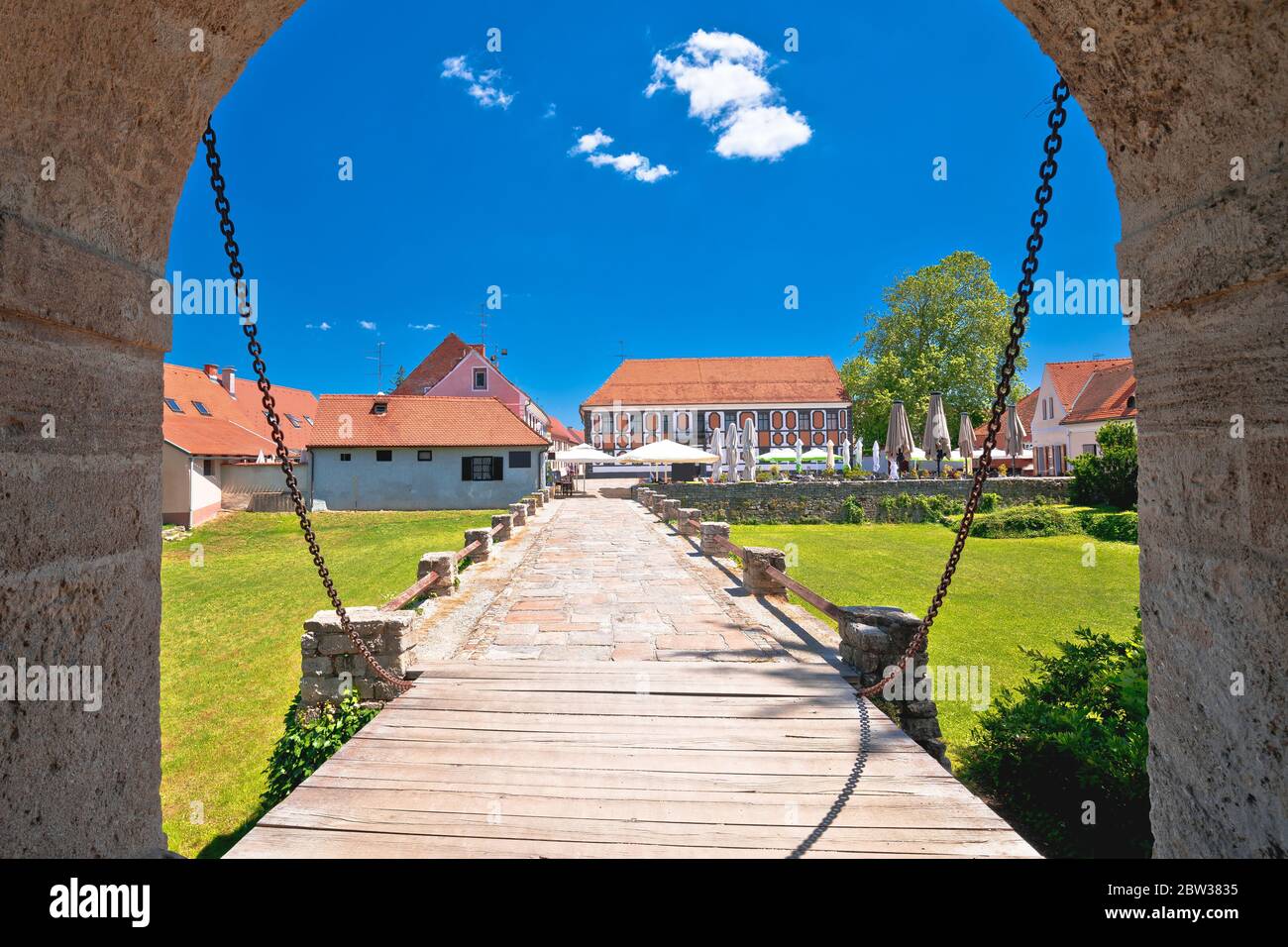 Varazdin. Alte Stadttor von Varazdin Park und Sehenswürdigkeiten Blick, Stadt im Norden Kroatiens Stockfoto