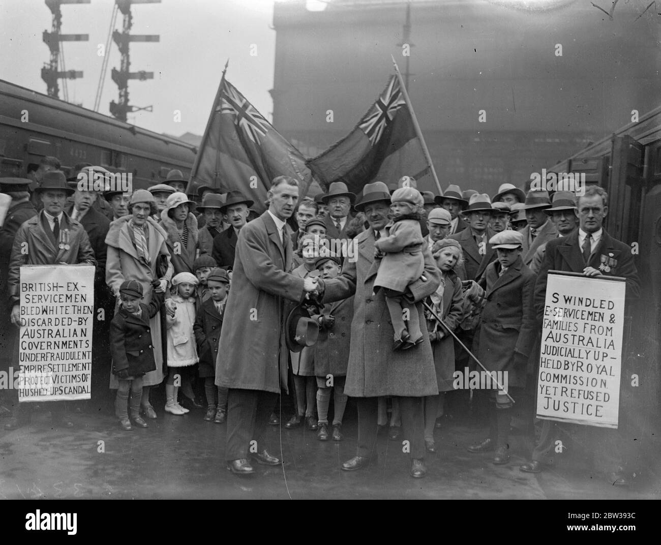 Desillusionierte Siedler kommen aus Australien nach Hause. 29 März 1934 Stockfoto