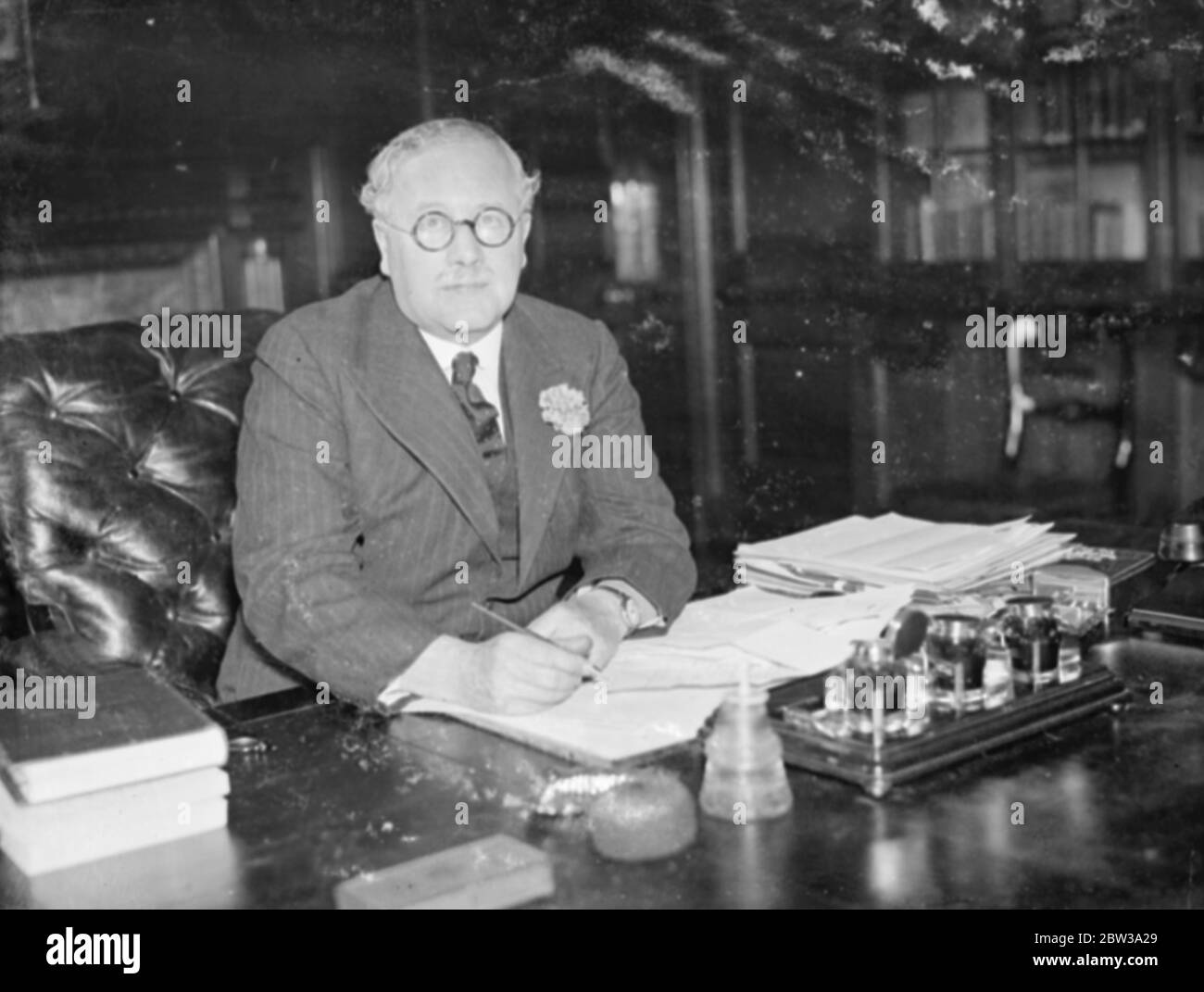 Sir Kingsley Wood nimmt seine Aufgaben als Gesundheitsminister auf. 20 Juni 1935 Stockfoto