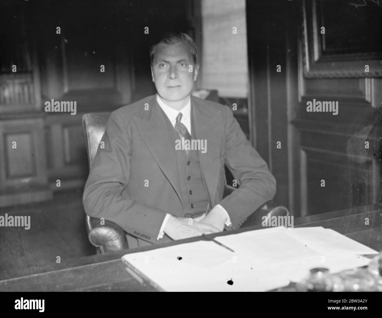 Oliver Stanley nimmt neue Aufgaben im Board of Education auf. 20 Juni 1935 Stockfoto