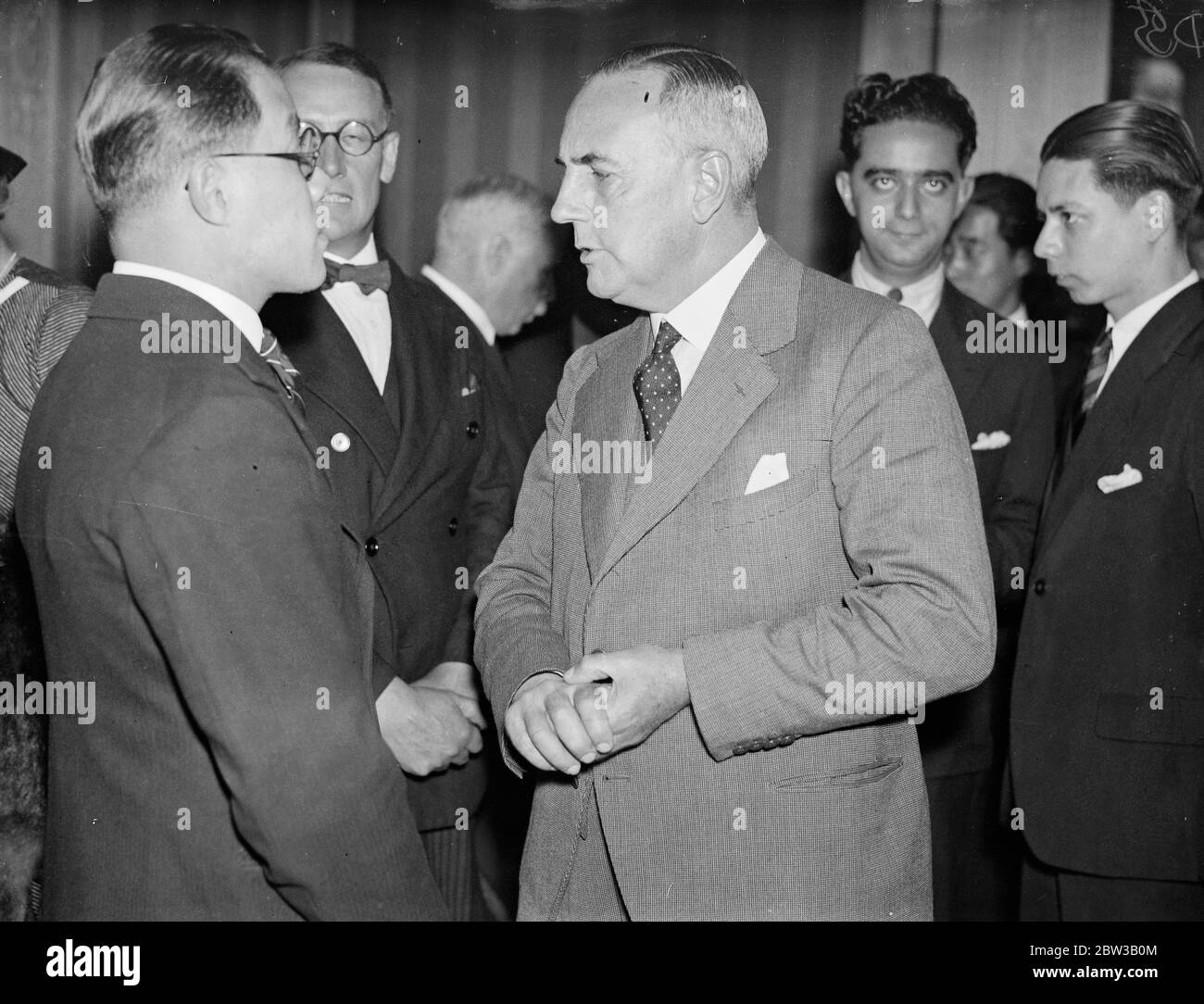 Sir Shenton Thomas, der neue Gouverneur von British Malaya, nimmt am Empfang in London. Oktober 1934 Stockfoto