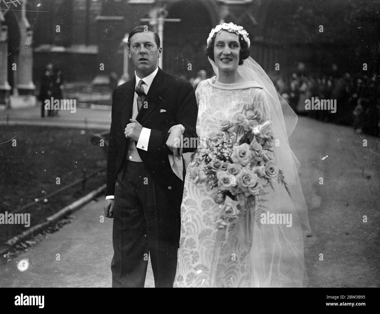Verheiratet in St Margarets, R E C Quilter und Miss Parker. Oktober 1934 . Stockfoto