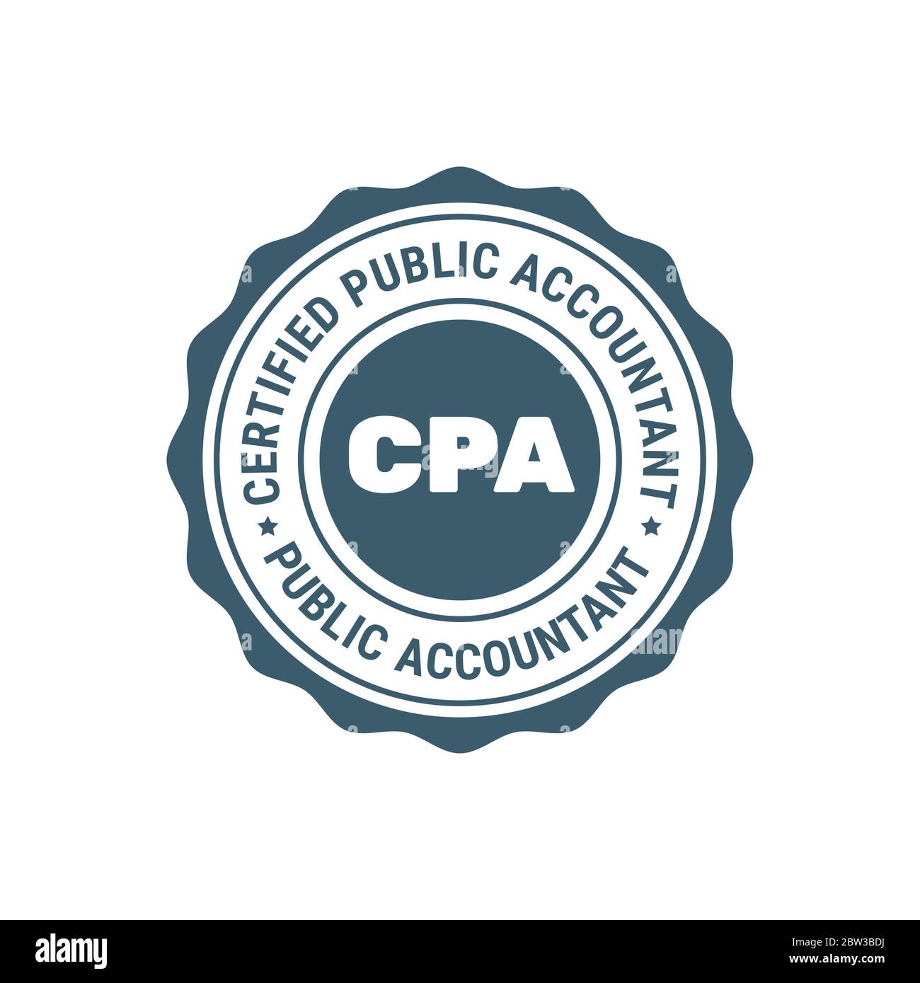 Zertifiziertes öffentliches Buchhalter Zeichen oder Stempel, CPA Buchhalter Siegel, Buchhaltungs Abzeichen Stock Vektor