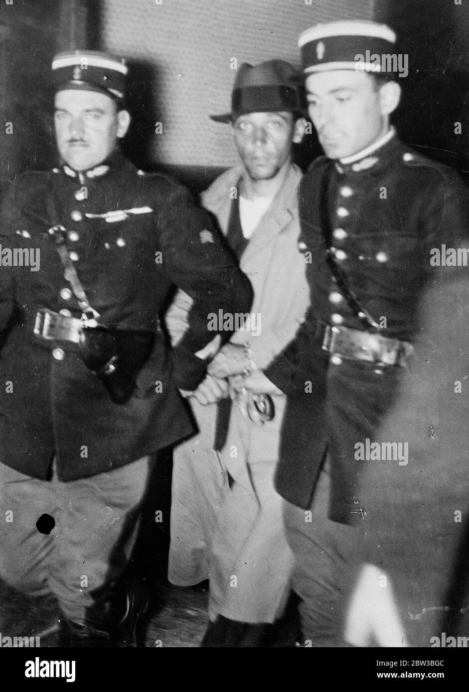 Kroatische Terrorist verhört in Marseille durch Richter Untersuchung Ermordung von König Alexander von Jugoslawien . 18. Oktober 1934 Stockfoto