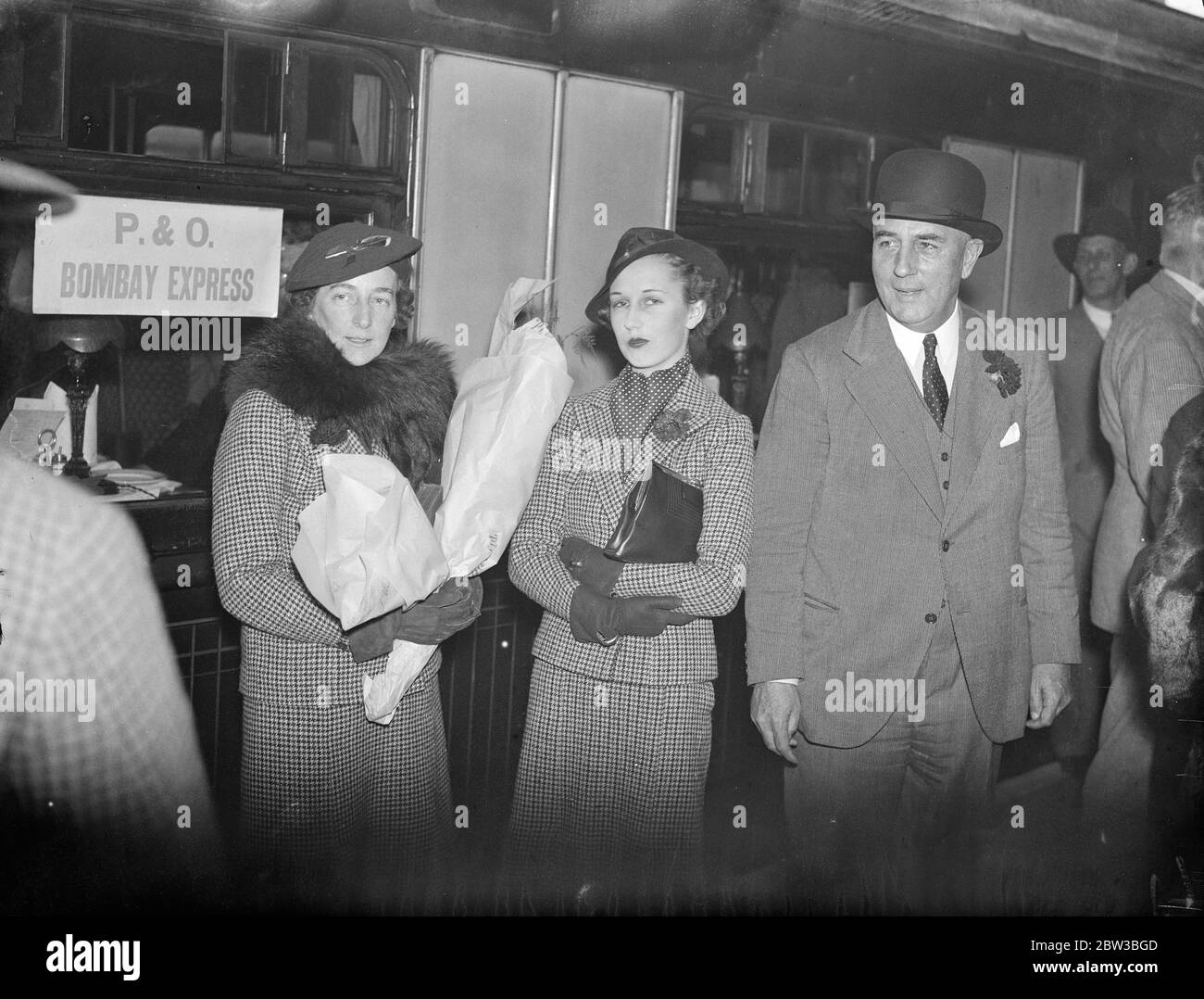 Sir Shenton Thomas verlässt London, mit seiner Frau, um der neue Gouverneur von Malaya. 18. Oktober 1934 Stockfoto