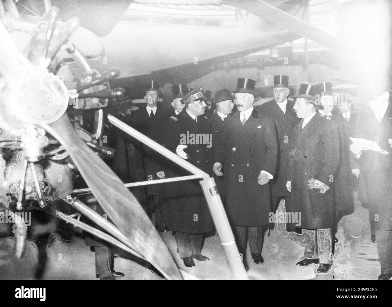 Der französische Präsident Pierre Lebrun eröffnet die Pariser Luftfahrtausstellung. 15. November 1934 Stockfoto