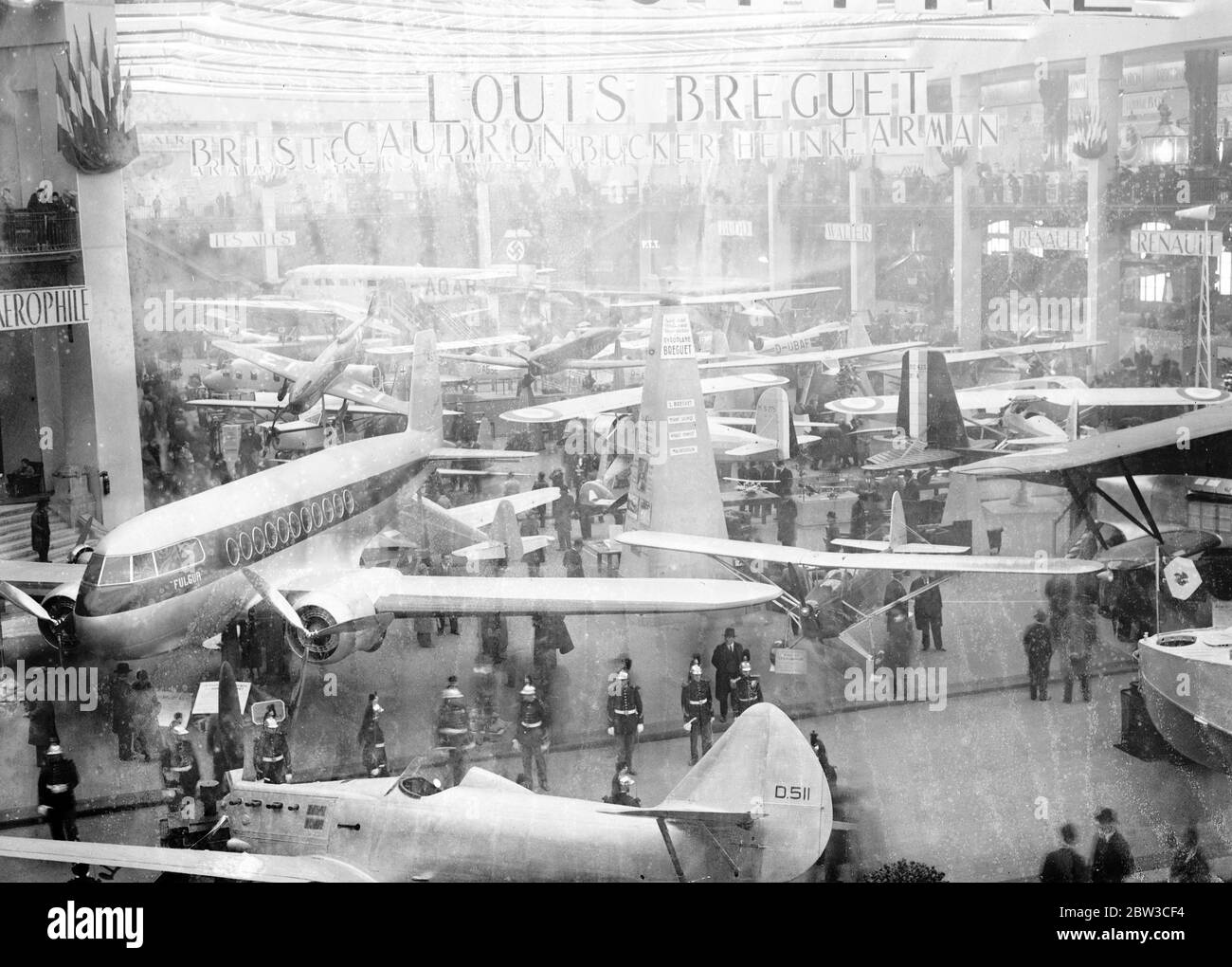 Der französische Präsident Pierre Lebrun eröffnet die Pariser Luftfahrtausstellung. 15. November 1934 Stockfoto