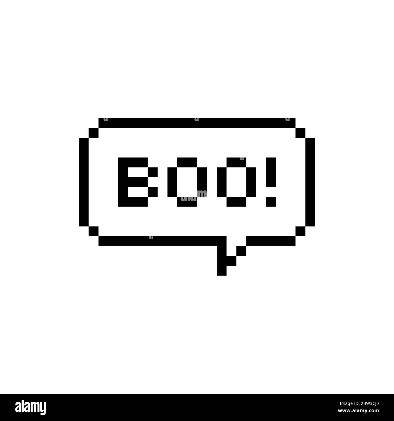 Pixel Art Sprechblase sagen boo beängstigend - isolierte Vektor-Illustration Stock Vektor