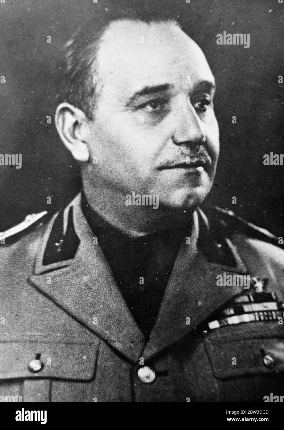 Blackshirt Commander in italienischen Angriff auf Abessinien . General Alessandro Traditi , der die dritte Blackshirt Division in der italienischen Angriff auf Abessinien befehligen wird. 1935 Stockfoto