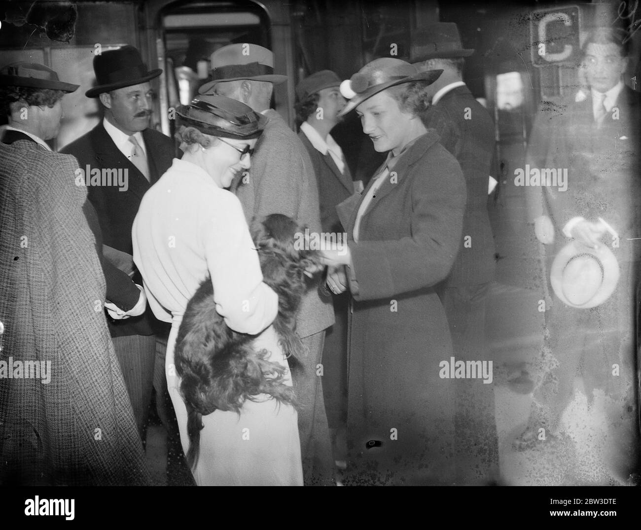 Helen Jacobs die amerikanischen Wimbledon Finalisten verlässt für die Vereinigten Staaten. 31 Juli 1935 Stockfoto