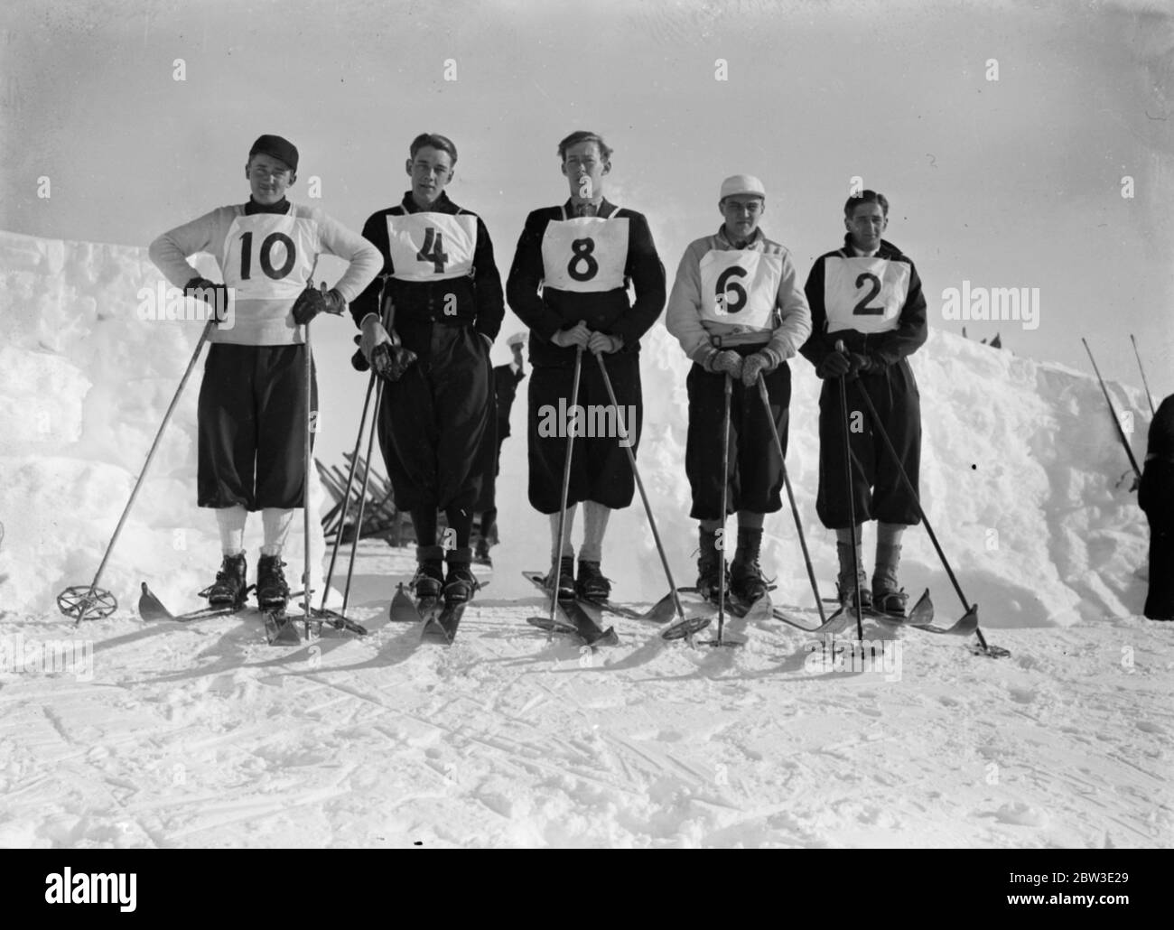 Cambridge schlug Oxford im Skisport Match in St. Moritz. 27 Dezember 1934 Stockfoto