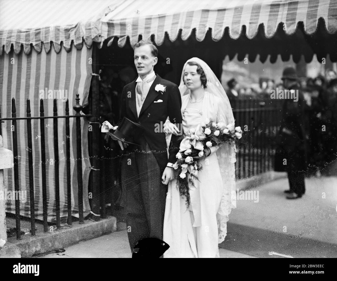 Wir haben im St Margarets geheiratet. Herr C Wallace , Frau M Boger . Dezember 1934 Stockfoto