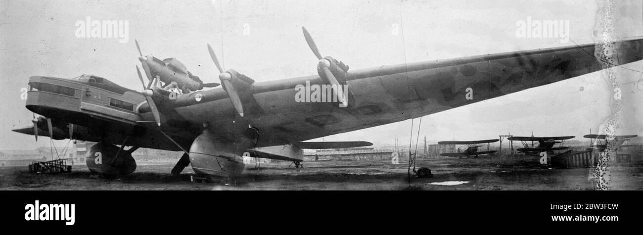 Tupolev ANT-20 Maxim Gorki Flugzeug startet Tour durch die Sowjetunion . 24. Januar 1935 Stockfoto