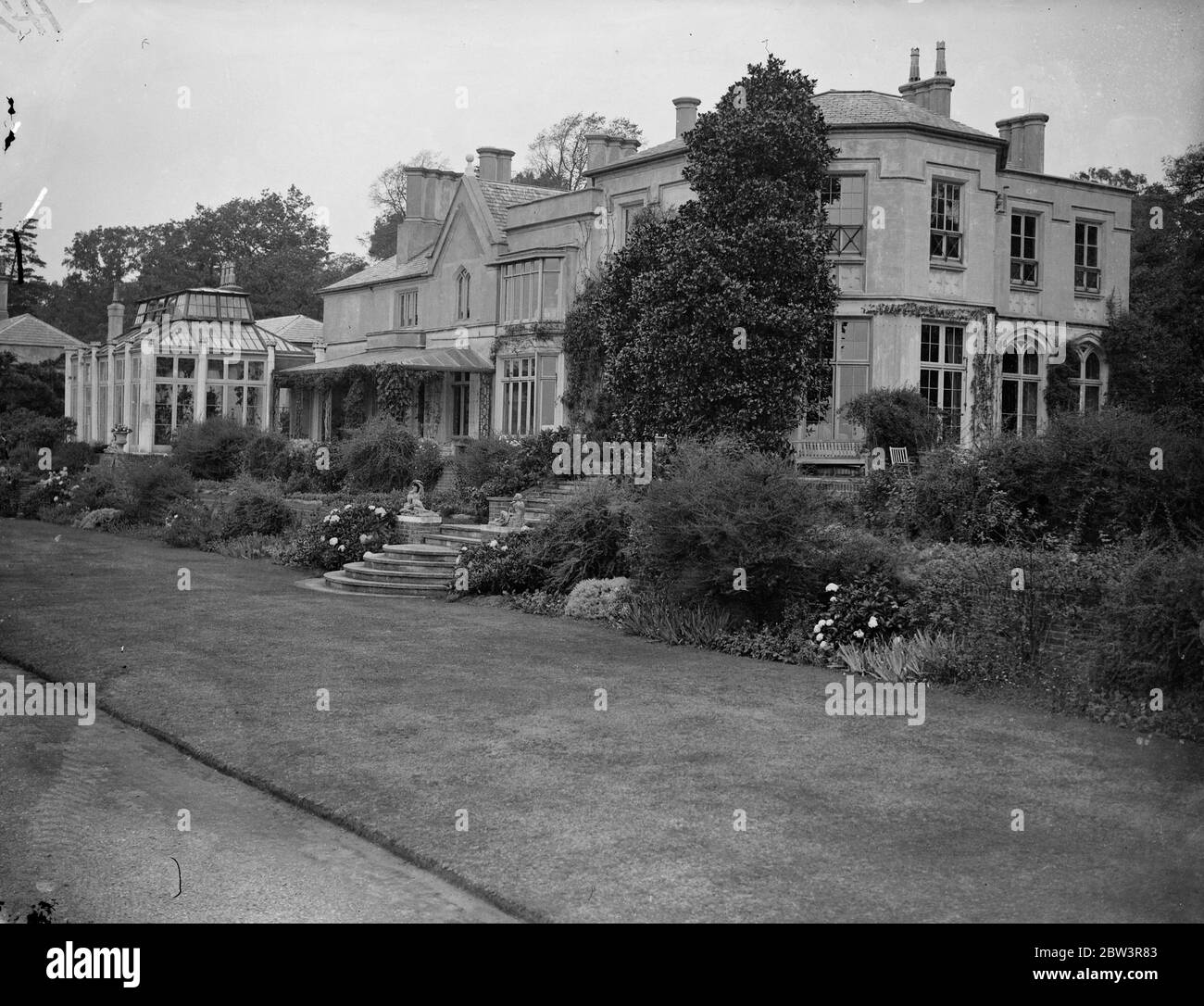 Wo Ägypten 's Kronprinz, Prinz Farouk, wird während des ersten englischen Besuch bleiben. Kenry House, Kingston Hill, Surrey. Oktober 1935 Stockfoto