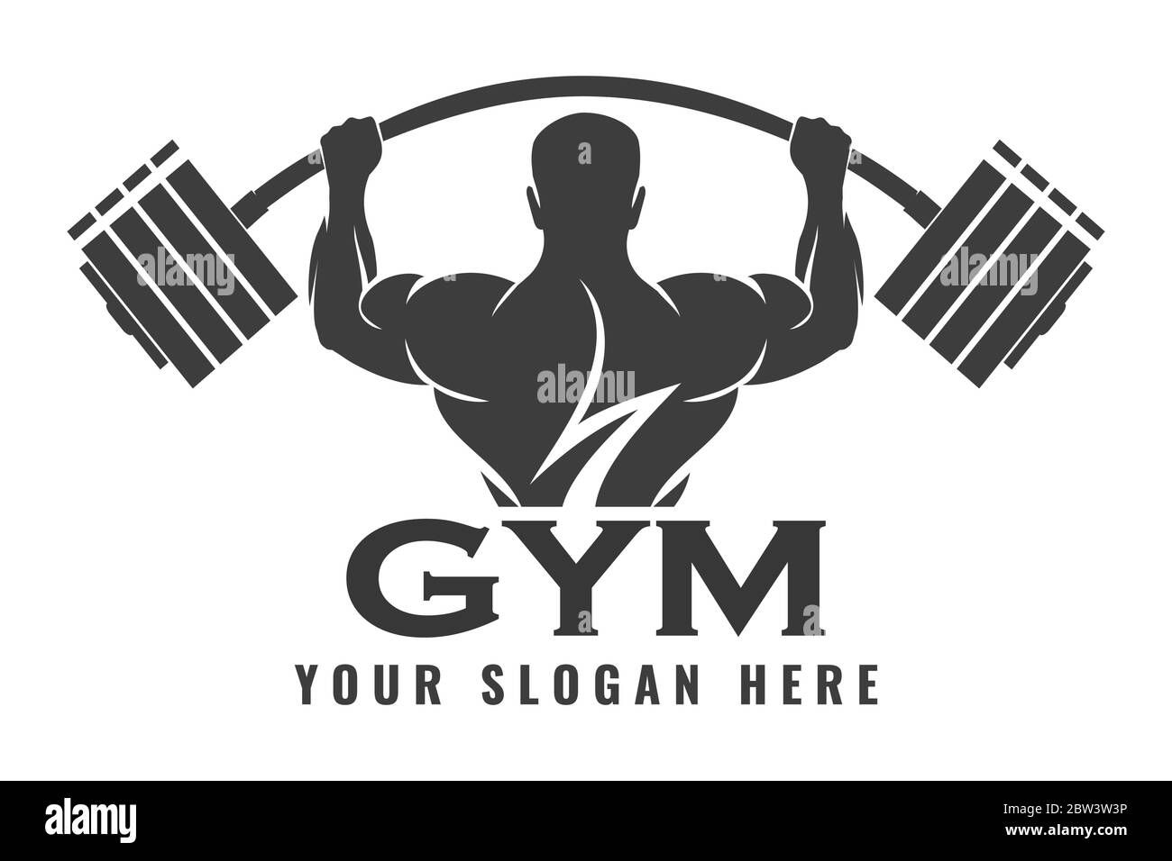 Design Vorlage für Fitness Logo, Design für Fitness und Fitness Club. Logo mit sportlich sportlich Mann. Vektorgrafik. Stock Vektor