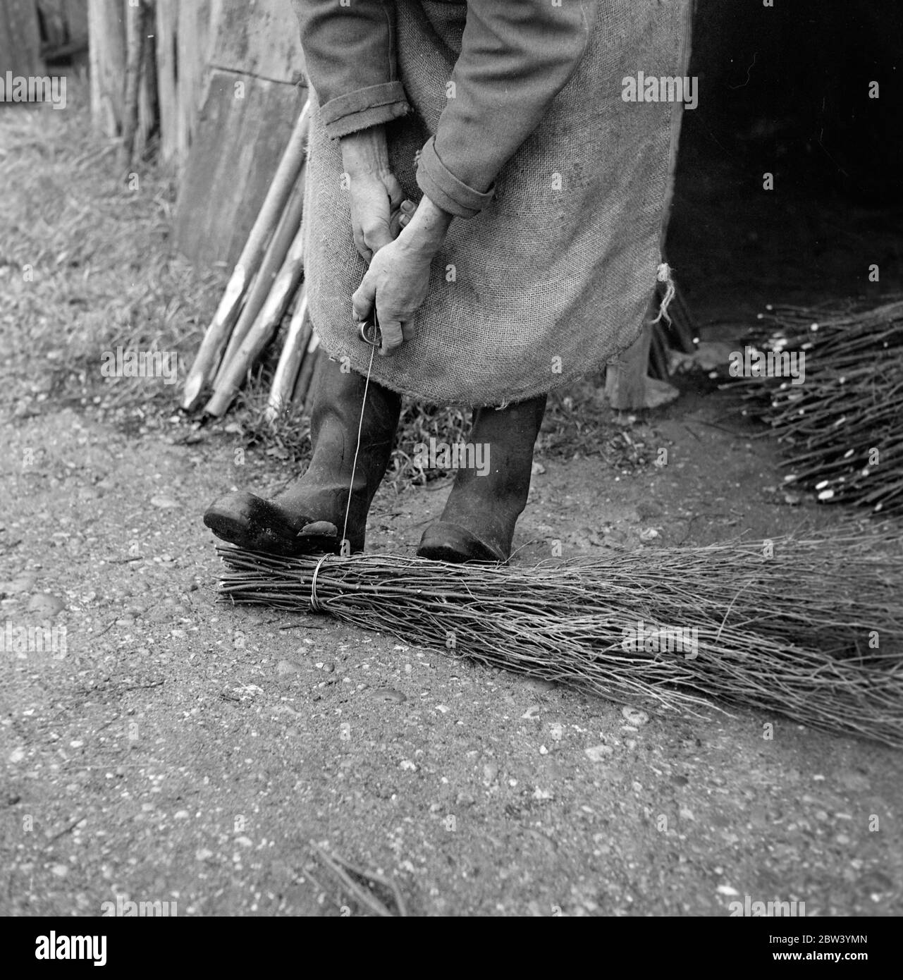 Besom Besen machen Stockfoto