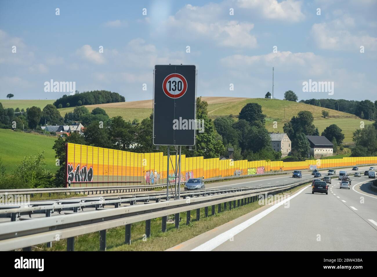 Autobahn bei Plauen ist eine Stadt im Freistaat Sachsen. Deutschland Stockfoto
