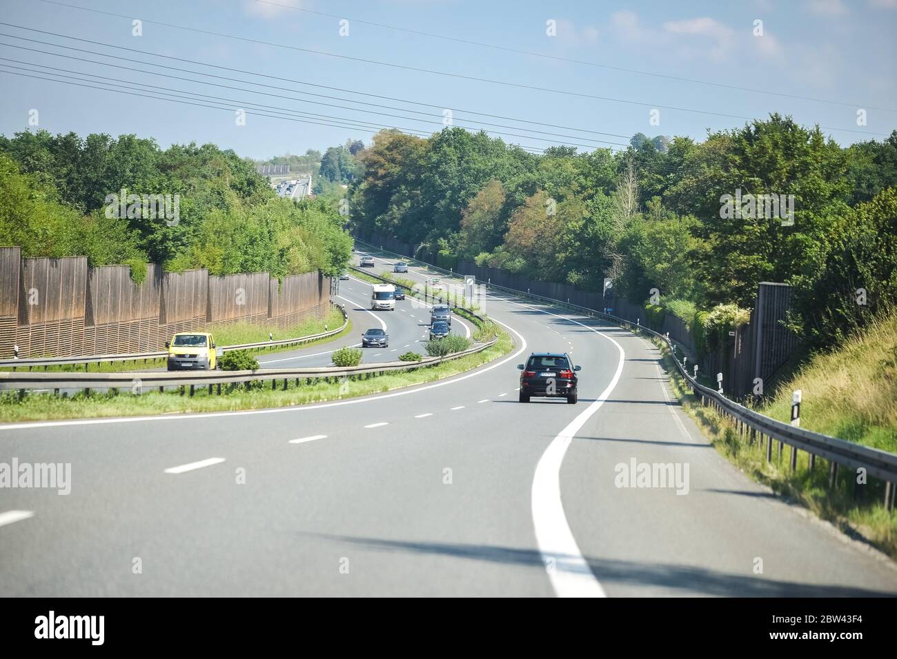 Autobahn bei Plauen ist eine Stadt im Freistaat Sachsen. Deutschland Stockfoto