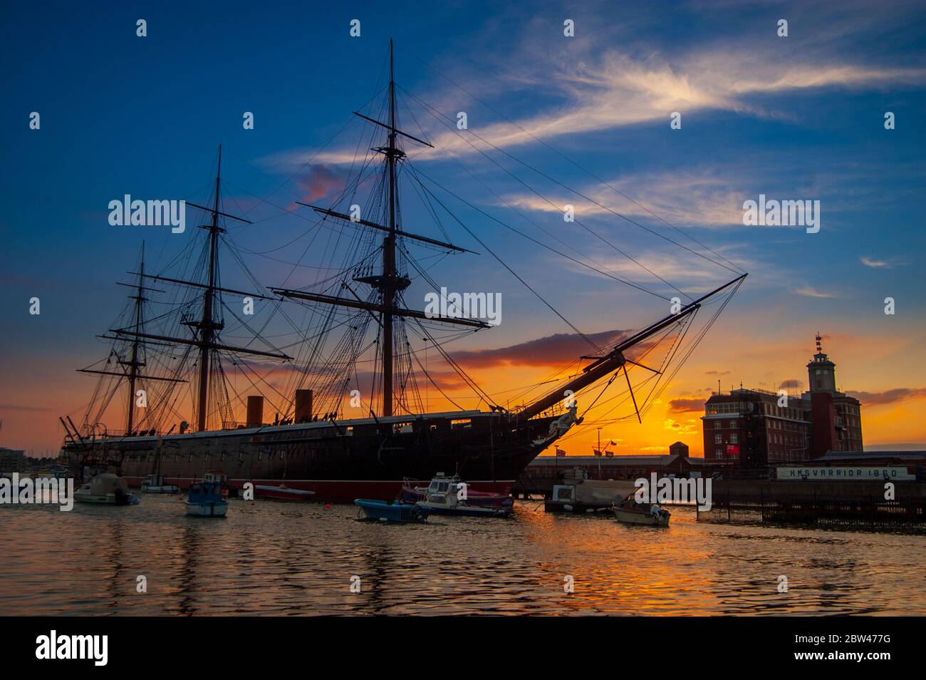 HMS Warrior Museumsschiff in Portsmouth, Hampshire, England, Großbritannien Stockfoto