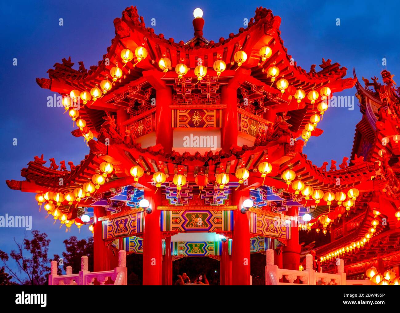 Thean Hou Tempel während das chinesische Laternenfest, Kuala Lumpur, Malaysia Stockfoto