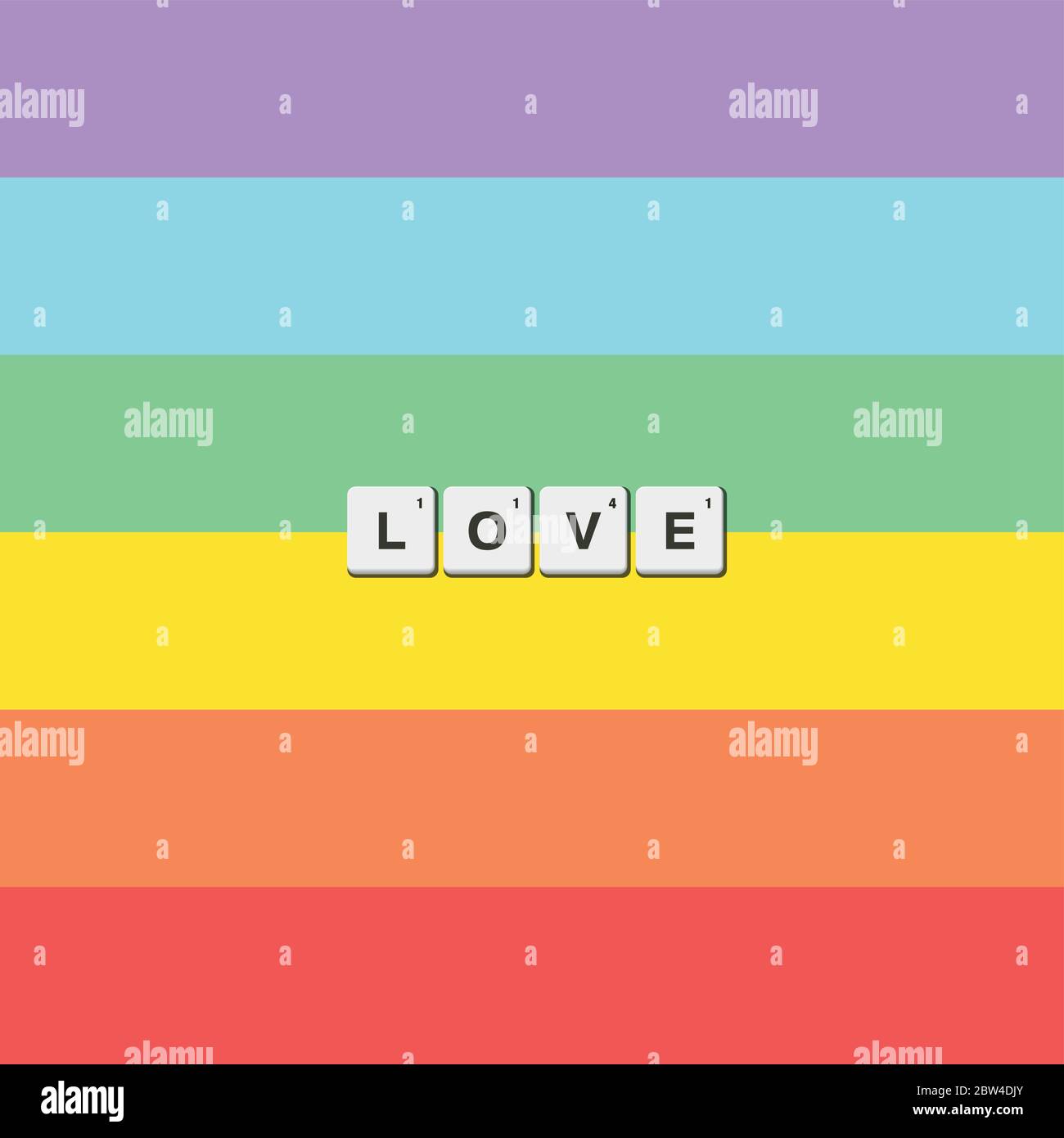 Toleranz und Frieden Regenbogen Flagge. Liebe. Stock Vektor