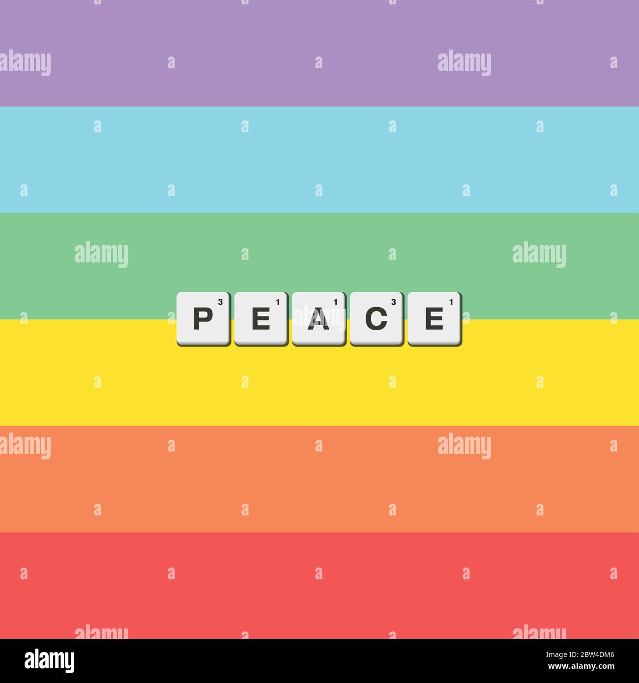 Toleranz und Frieden Regenbogen Flagge. Frieden. Stock Vektor