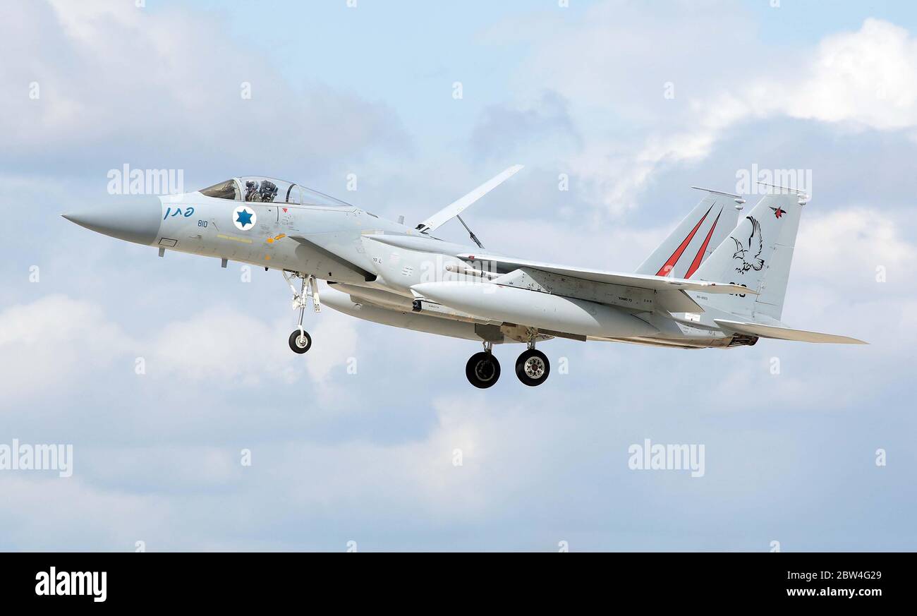 MDD F-15C Eagle, 810, der 133 Sqn, israelische Luftwaffe bei RAF Waddington während der Übung Cobra Warrior, Waddington, Großbritannien, 4. September 20 Stockfoto