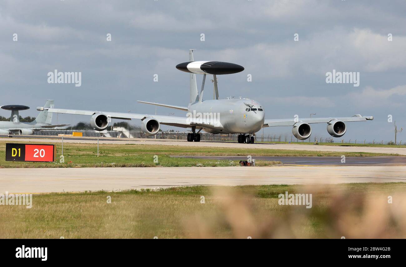 Boeing E-3D Sentry, ZH103/03, von 23 Sqn, Royal Air Force bei RAF Waddington während der Übung Cobra Warrior, Waddington, Großbritannien, 4. September 2 Stockfoto