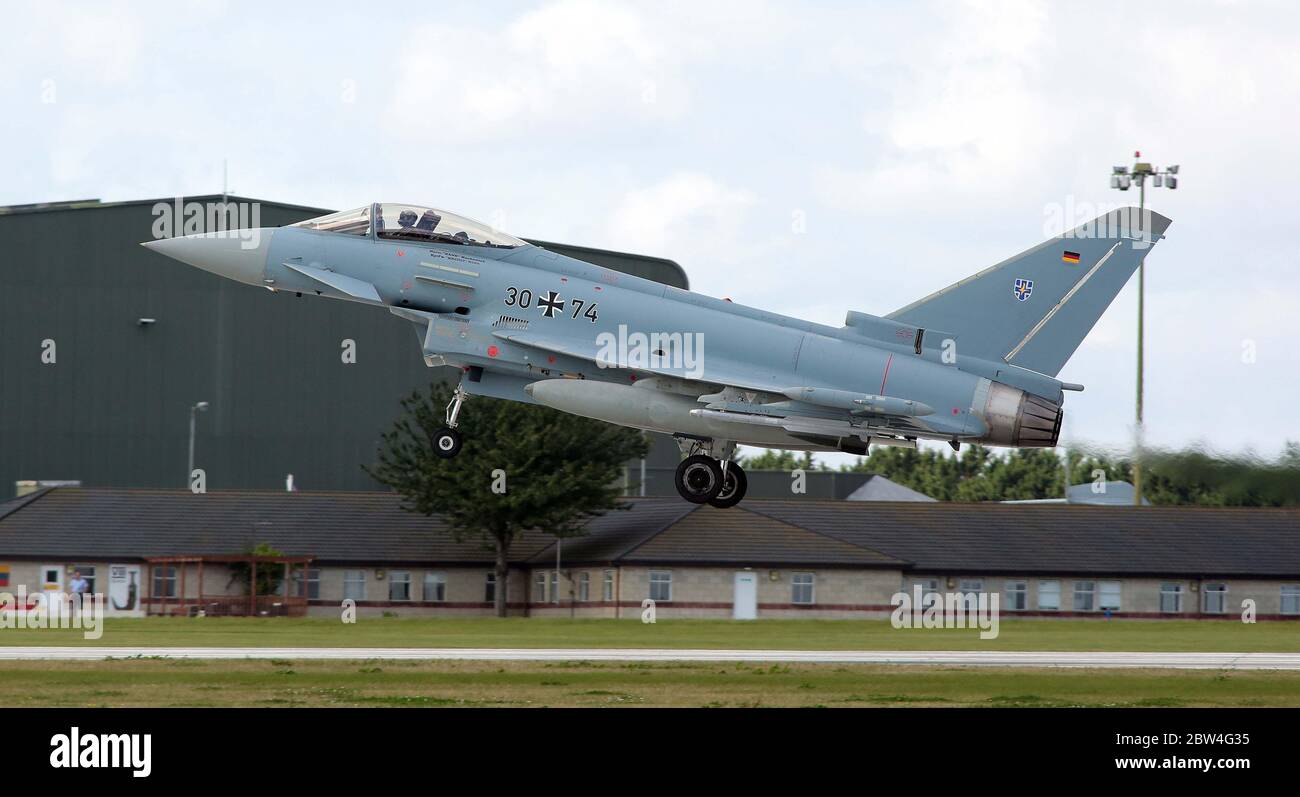 Eurofighter Typhoon, 30+74, JG 73, Deutsche Luftwaffe bei RAF Waddington während der Übung Cobra Warrior, Waddington, Großbritannien, 4. September 201 Stockfoto