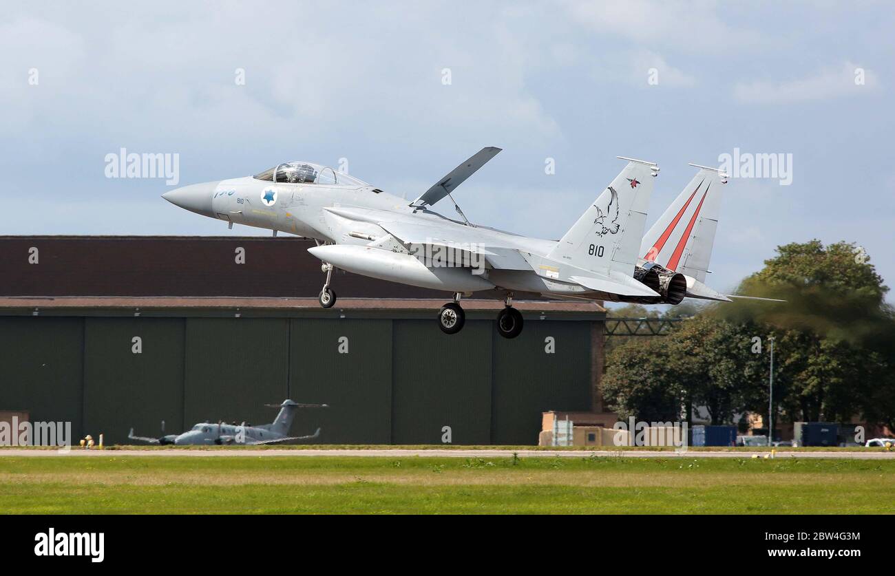 MDD F-15C Eagle, 810, der 133 Sqn, israelische Luftwaffe bei RAF Waddington während der Übung Cobra Warrior, Waddington, Großbritannien, 4. September 20 Stockfoto