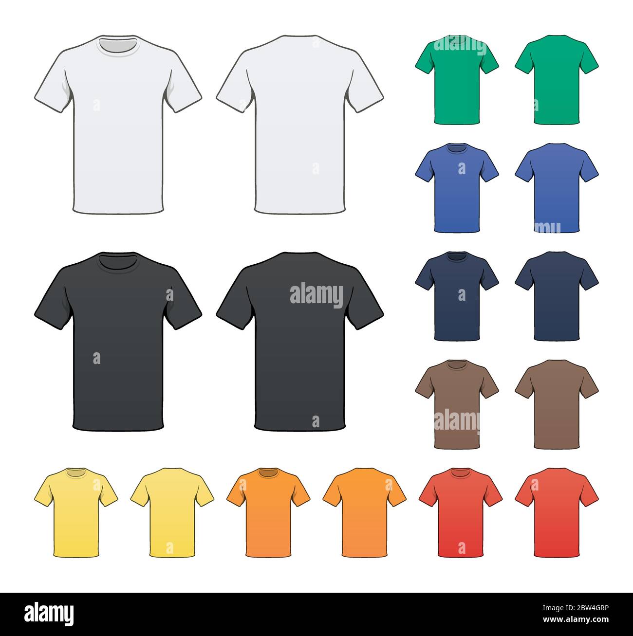 Leere farbige T-Shirt-Vorlage Stock Vektor