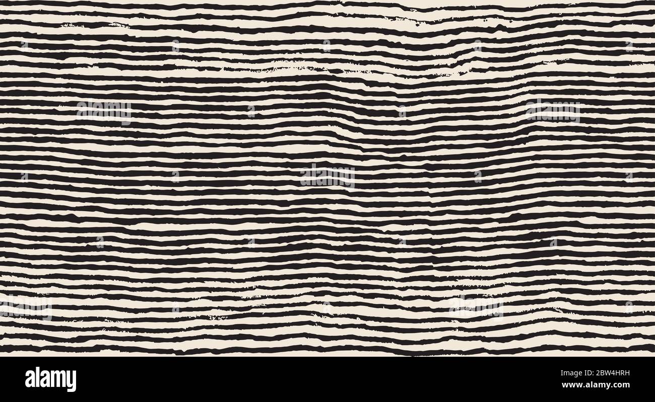 Grunge Pinsel gemalt horizontale Linien nahtlose Muster Stock Vektor