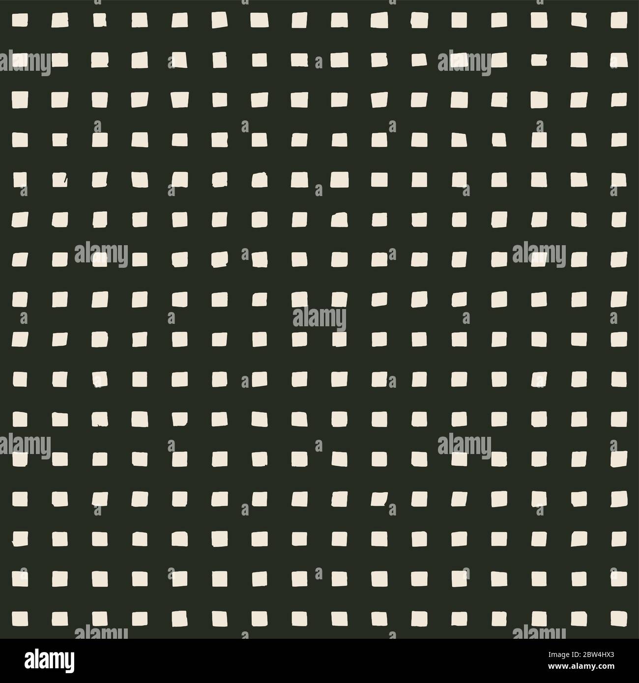 Handgemachtes Lochmuster mit unregelmäßigen quadratischen Löchern. Nahtlose Textur Stock Vektor