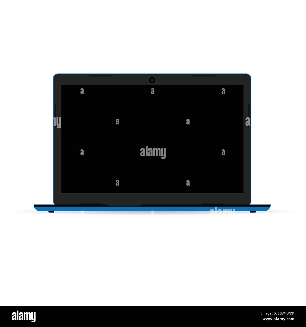 Laptop-Computer mit blauer Abbildung auf Weiß Stock Vektor