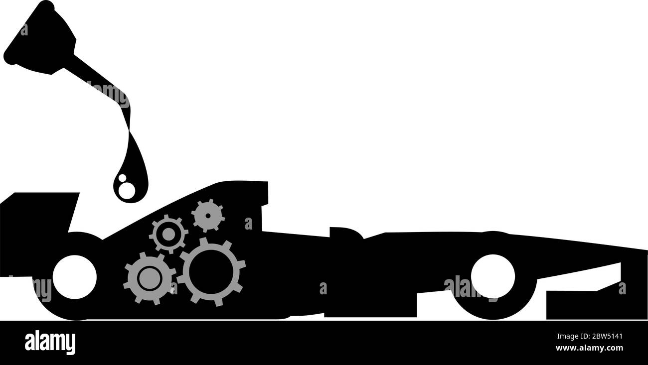 Öl und Rennwagen Stock Vektor