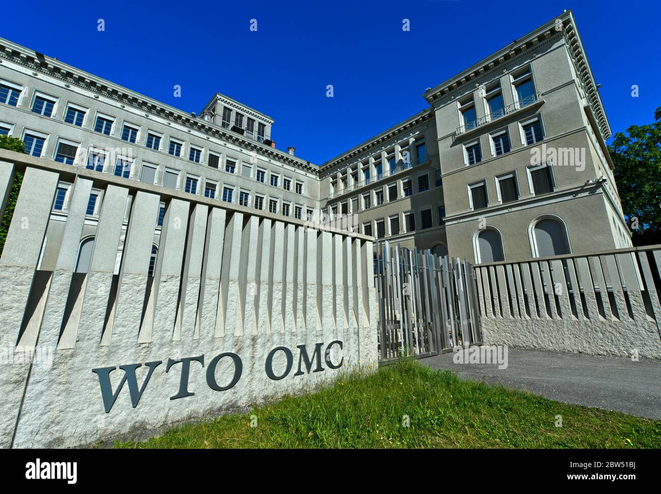 Hauptsitz der Welthandelsorganisation, WTO, im Centre William Rappard, Genf, Schweiz Stockfoto