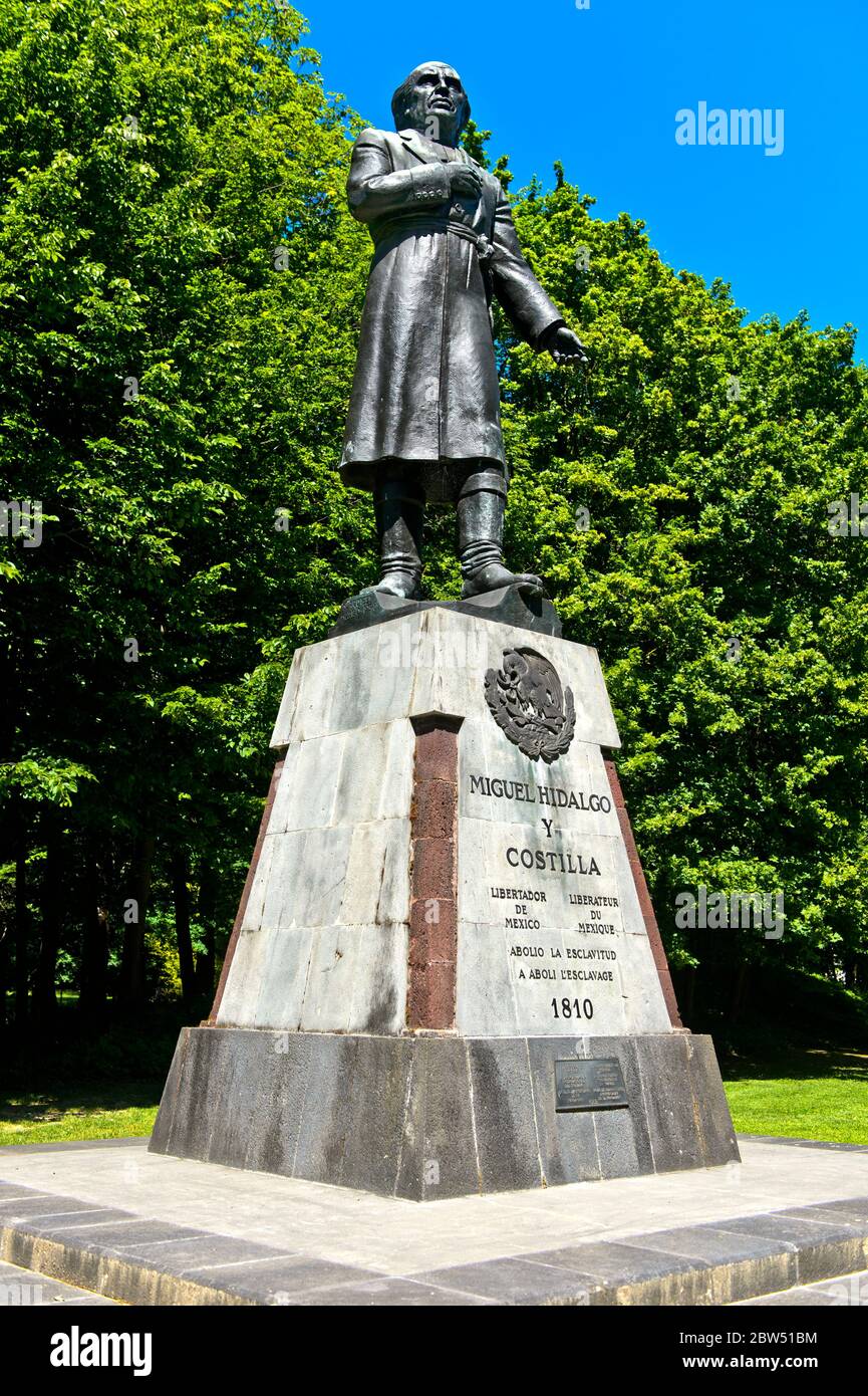 Denkmal für Miguel Hidalgo y Costilla von Juan Olaguíbel, Geschenk Mexikos an die Internationale Arbeitsorganisation, ILO, Genf, Schweiz Stockfoto