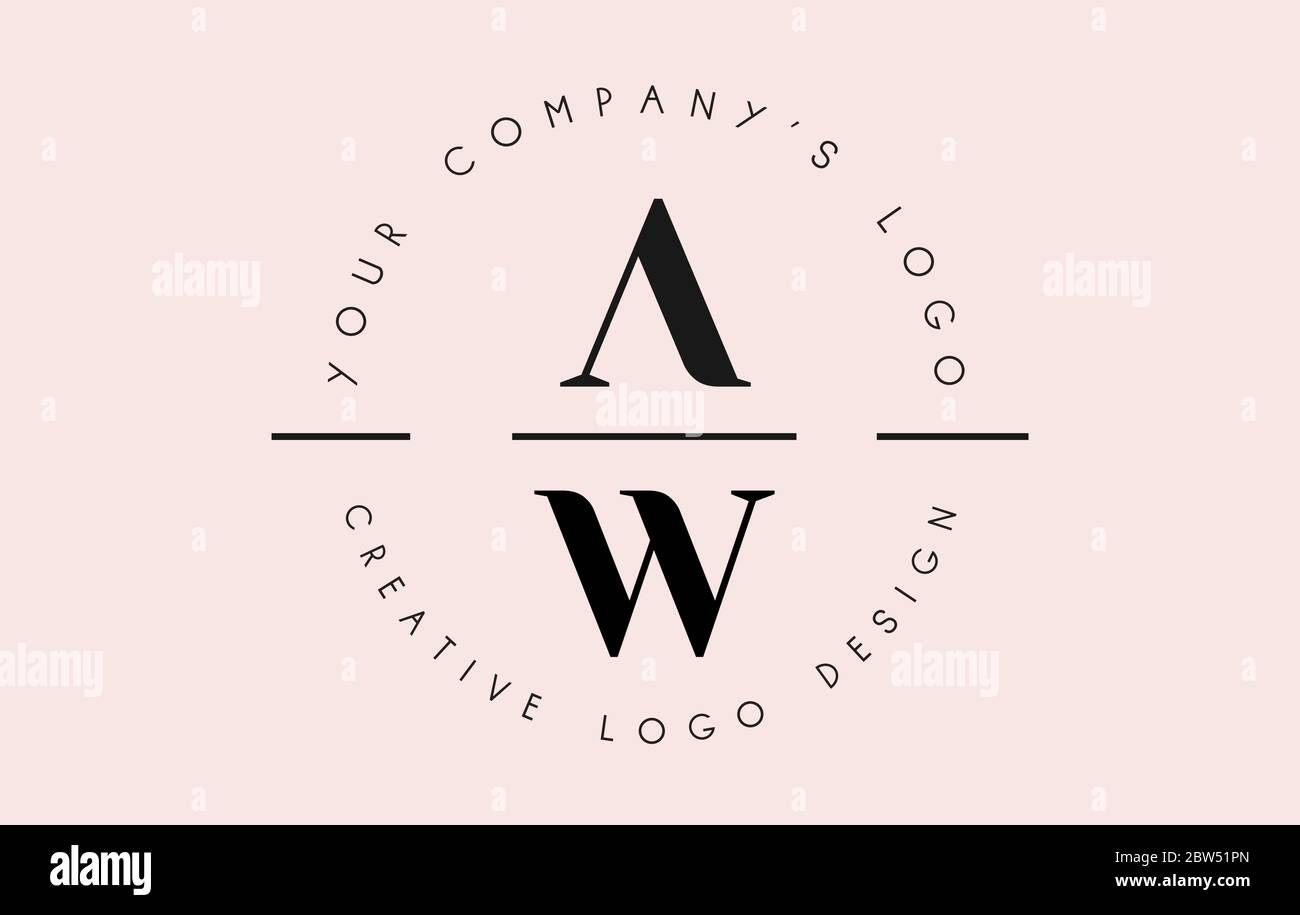 Buchstaben AW A W Logo als Stempel oder persönliche Unterschrift