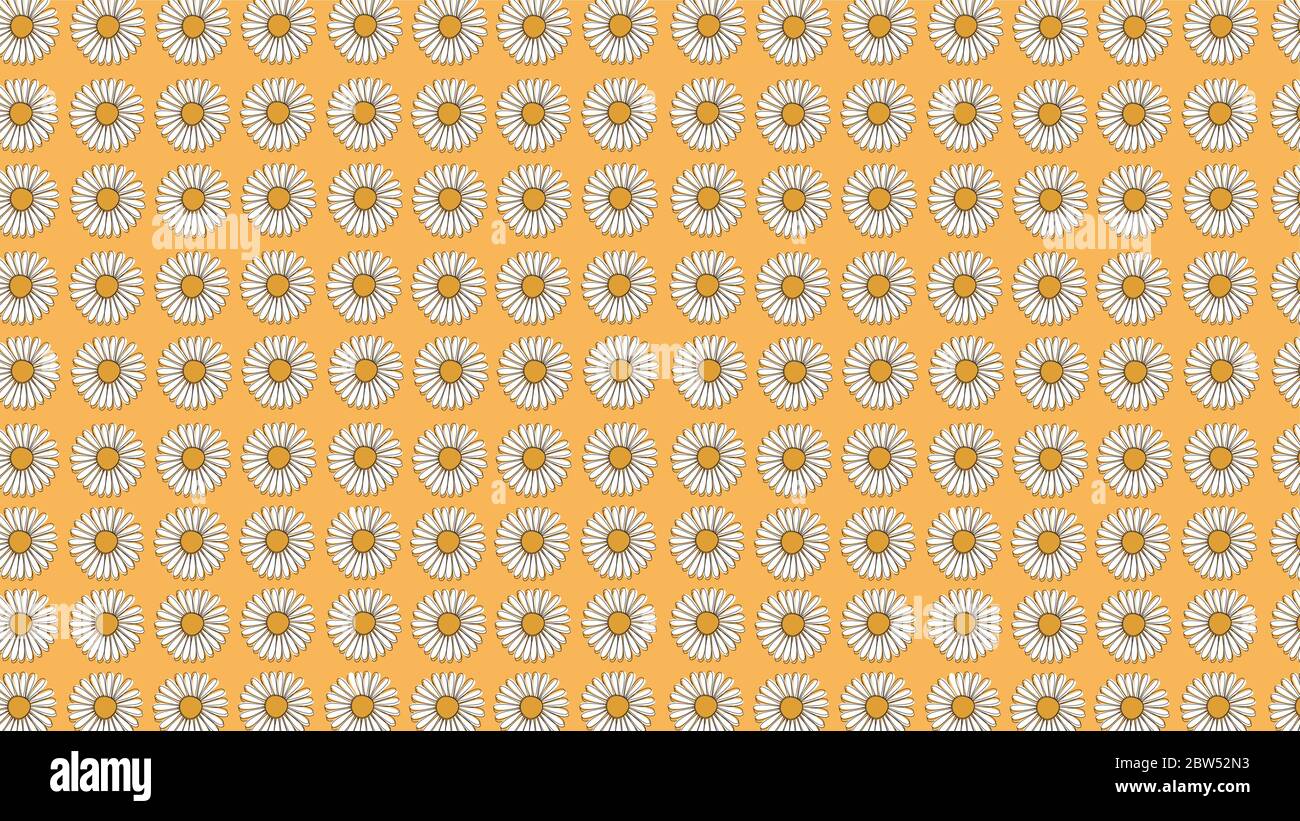 Vektor Muster von Gänseblümchen Blumen gelben Hintergrund Stock Vektor