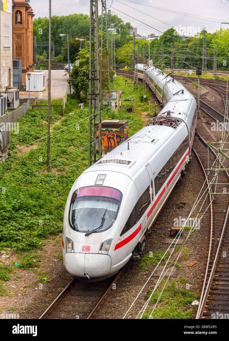 ICE-Zug am Hamburger Hauptbahnhof in Deutschland Stockfoto