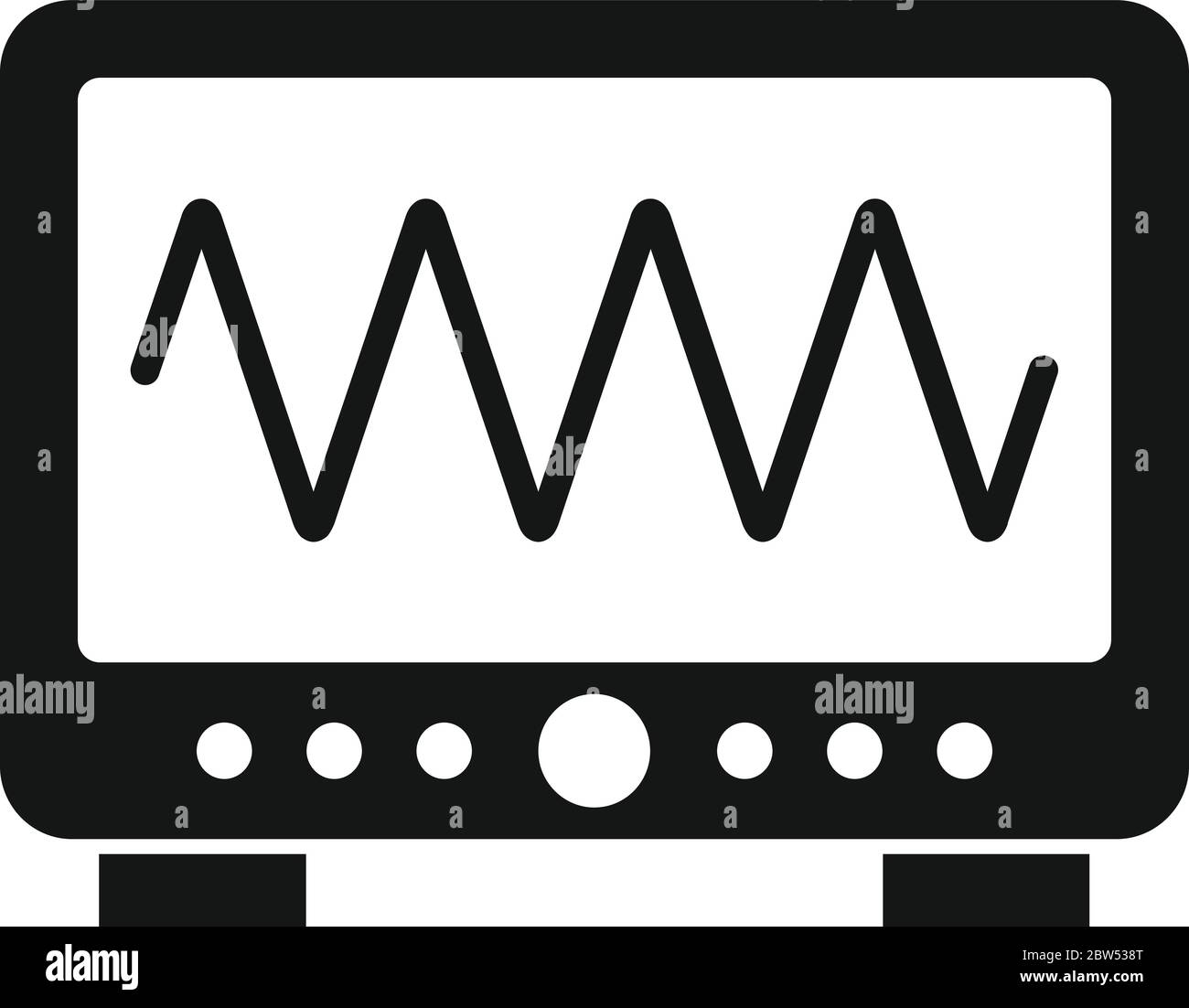 Symbol für das Gerät mit der Strahlungskurve. Einfache Illustration der Strahlungswellen-Gerät Vektor-Symbol für Web-Design isoliert auf weißem Hintergrund Stock Vektor