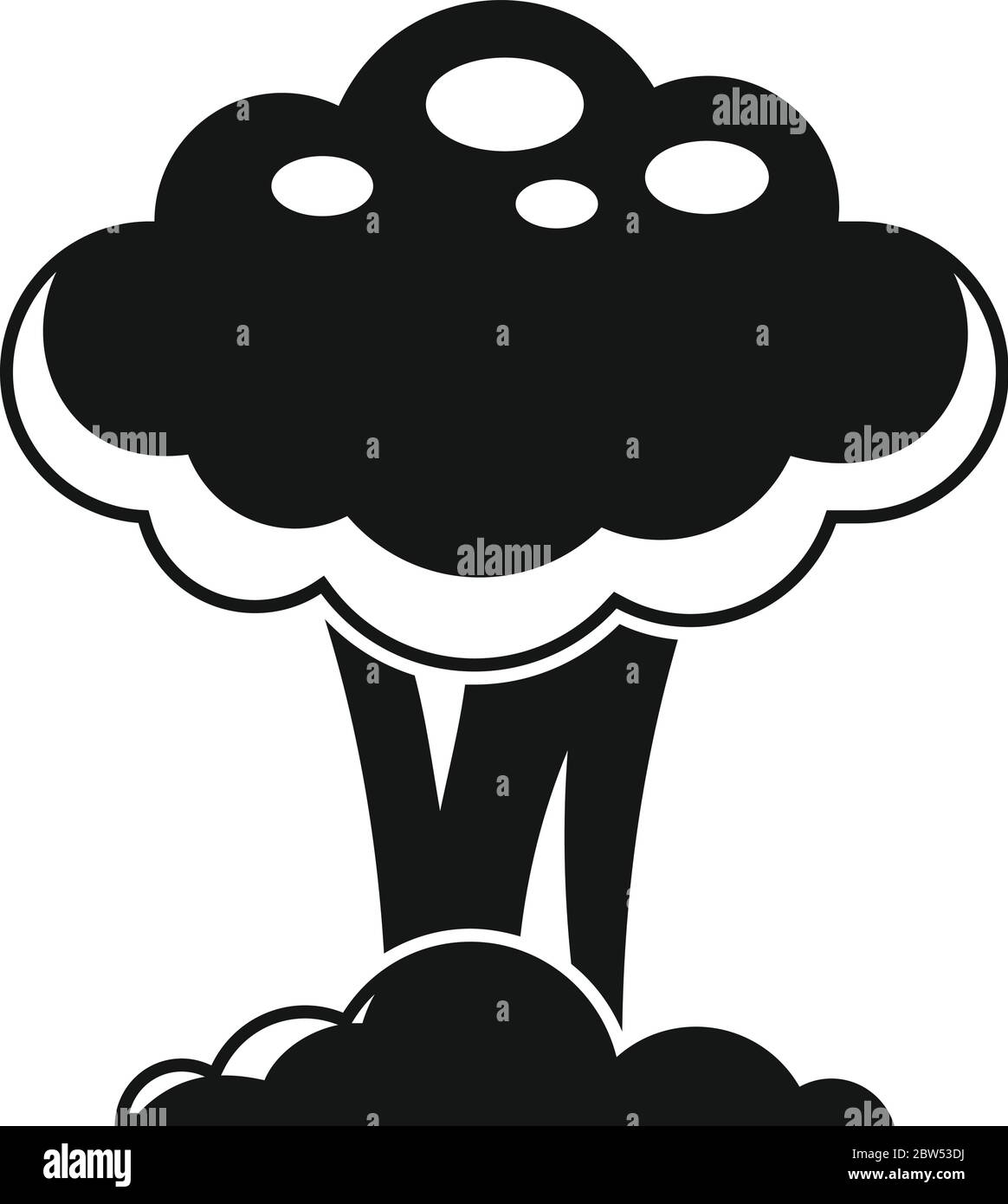 Symbol für nukleare Pilze. Einfache Illustration von Kernpilz Vektor-Symbol für Web-Design isoliert auf weißem Hintergrund Stock Vektor